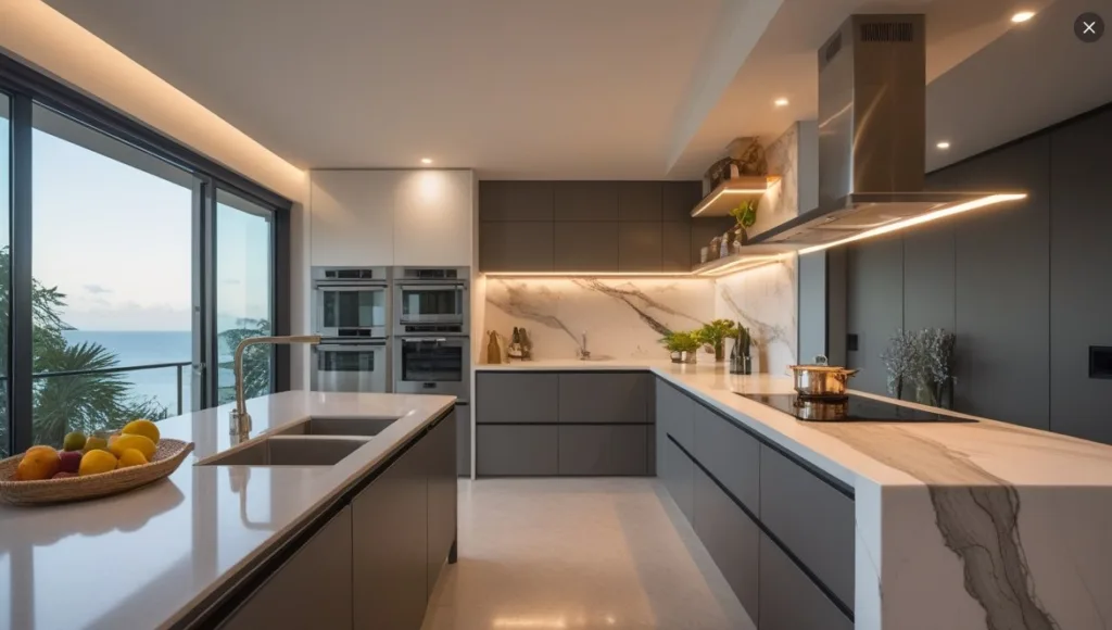 Ilha cozinha contemporânea