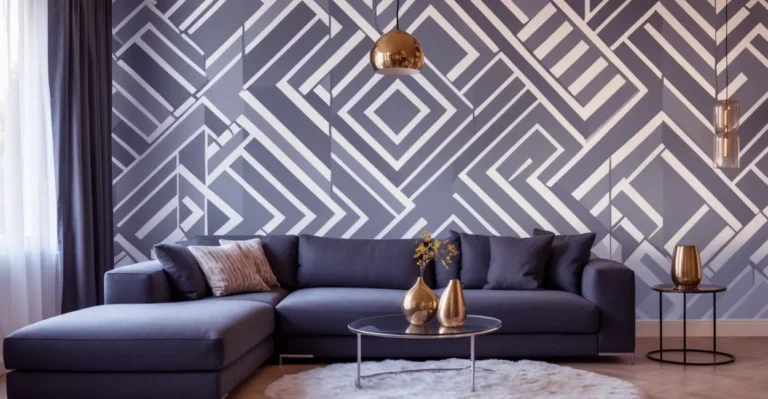 Papel de parede na sala decorada