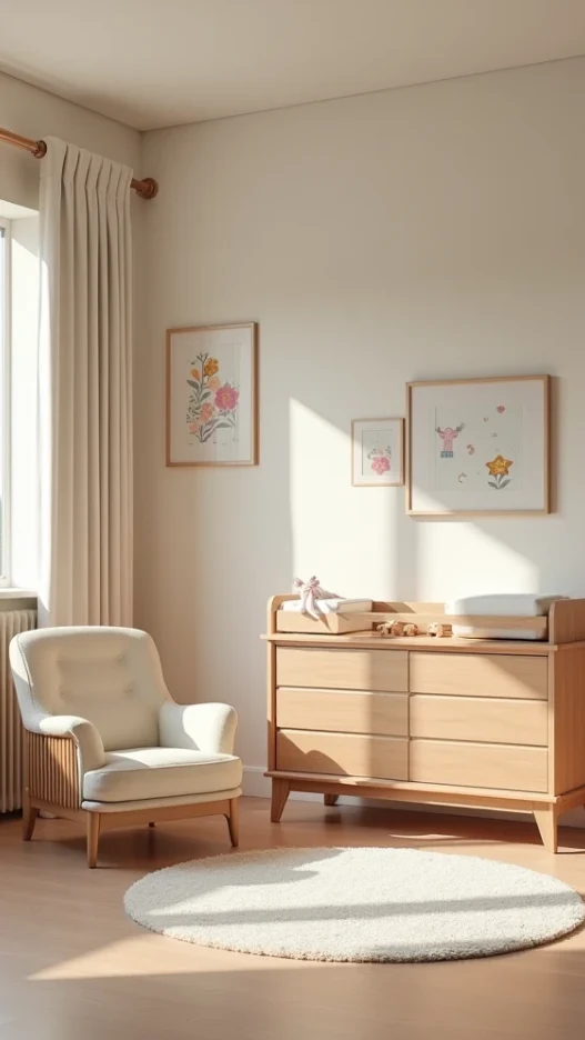 quarto de bebe - cômoda e poltrona de amamentação