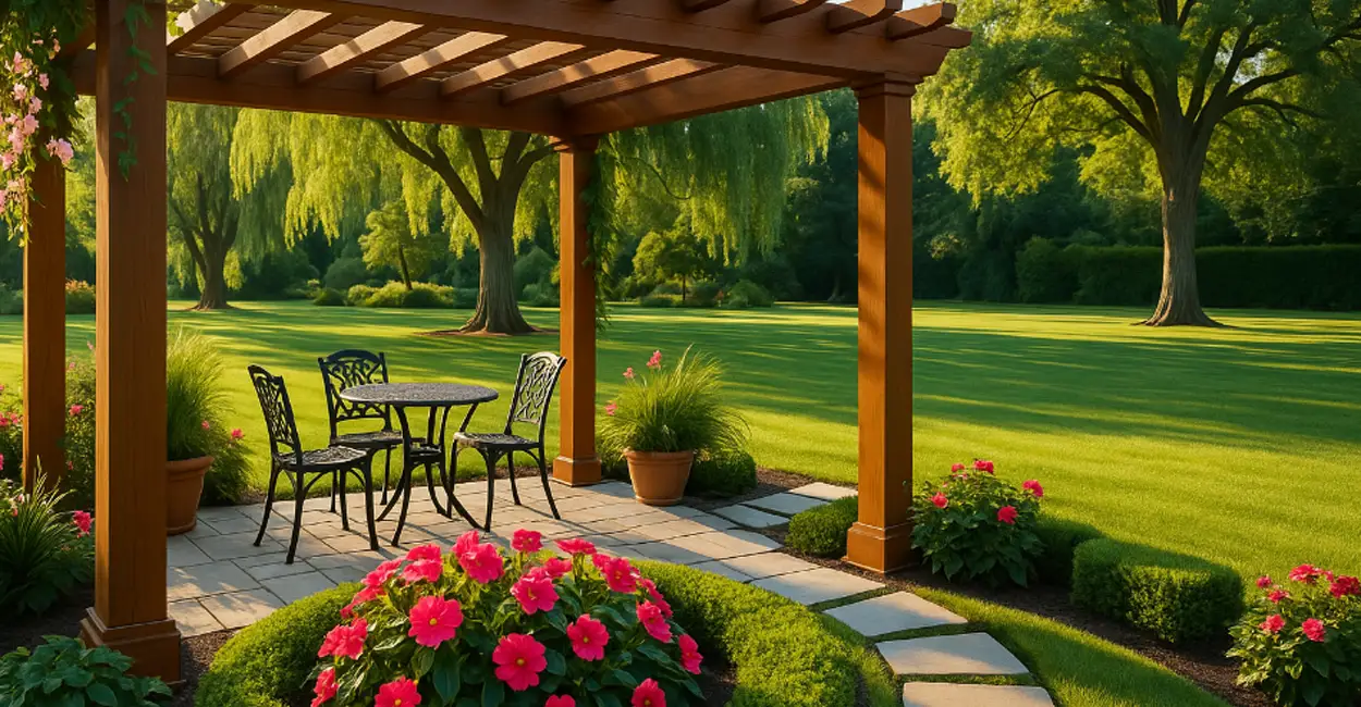 Jardim com Pergolado