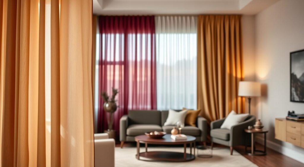 combinação de cores para cortina de sala